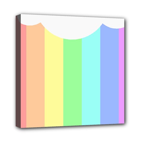 Rainbow Cloud Background Pastel Template Multi Coloured Abstract Mini Canvas 8  X 8  (stretched)