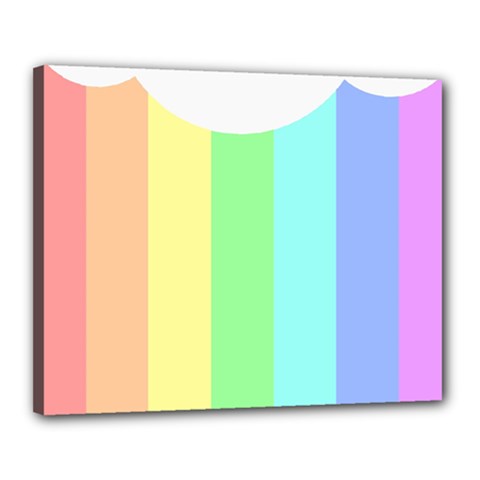 Rainbow Cloud Background Pastel Template Multi Coloured Abstract Canvas 20  X 16  (stretched)