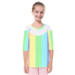 Rainbow Cloud Background Pastel Template Multi Coloured Abstract Kids  Quarter Sleeve Raglan T-shirt