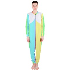 Rainbow Cloud Background Pastel Template Multi Coloured Abstract Onepiece Jumpsuit (ladies) by Maspions