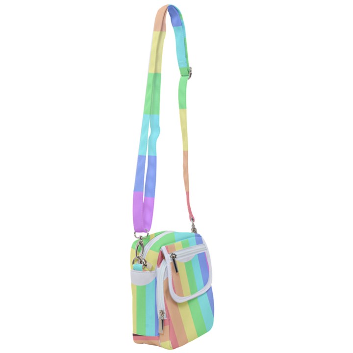 Rainbow Cloud Background Pastel Template Multi Coloured Abstract Shoulder Strap Belt Bag