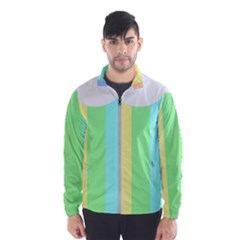 Rainbow Cloud Background Pastel Template Multi Coloured Abstract Men s Windbreaker