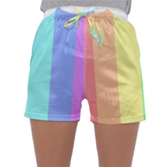 Rainbow Cloud Background Pastel Template Multi Coloured Abstract Sleepwear Shorts by Maspions