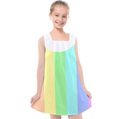 Rainbow Cloud Background Pastel Template Multi Coloured Abstract Kids  Cross Back Dress