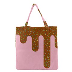 Ice Cream Dessert Food Cake Chocolate Sprinkles Sweet Colorful Drip Sauce Cute Grocery Tote Bag