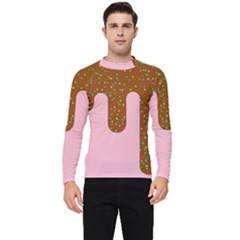 Ice Cream Dessert Food Cake Chocolate Sprinkles Sweet Colorful Drip Sauce Cute Men s Long Sleeve Rash Guard