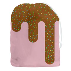 Ice Cream Dessert Food Cake Chocolate Sprinkles Sweet Colorful Drip Sauce Cute Drawstring Pouch (3xl) by Maspions