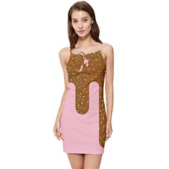 Ice Cream Dessert Food Cake Chocolate Sprinkles Sweet Colorful Drip Sauce Cute Summer Tie Front Dress by Maspions
