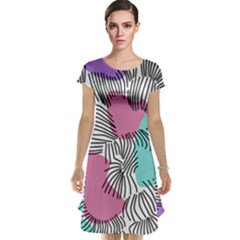 Lines Line Art Pastel Abstract Multicoloured Surfaces Art Cap Sleeve Nightdress