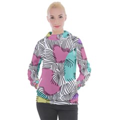 Lines Line Art Pastel Abstract Multicoloured Surfaces Art Women s Hooded Pullover