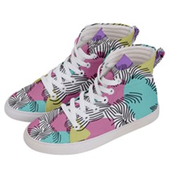 Lines Line Art Pastel Abstract Multicoloured Surfaces Art Women s Hi-top Skate Sneakers by Maspions