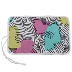 Lines Line Art Pastel Abstract Multicoloured Surfaces Art Pen Storage Case (l)