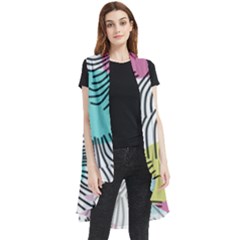 Lines Line Art Pastel Abstract Multicoloured Surfaces Art Sleeveless Chiffon Waistcoat Shirt