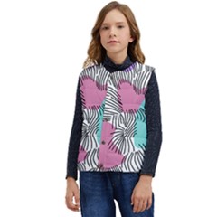 Lines Line Art Pastel Abstract Multicoloured Surfaces Art Kid s Button Up Puffer Vest	