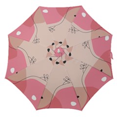 Pink Pattern Line Art Texture Minimalist Design Straight Umbrellas