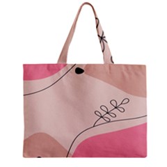 Pink Pattern Line Art Texture Minimalist Design Zipper Mini Tote Bag
