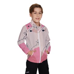 Pink Pattern Line Art Texture Minimalist Design Kids  Windbreaker