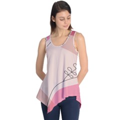 Pink Pattern Line Art Texture Minimalist Design Sleeveless Tunic