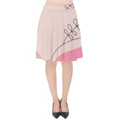 Pink Pattern Line Art Texture Minimalist Design Velvet High Waist Skirt