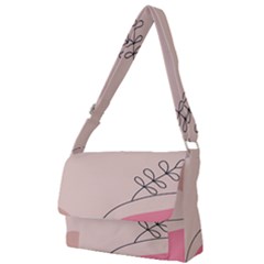 Pink Pattern Line Art Texture Minimalist Design Full Print Messenger Bag (s)
