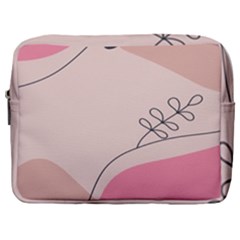 Pink Pattern Line Art Texture Minimalist Design Make Up Pouch (large)