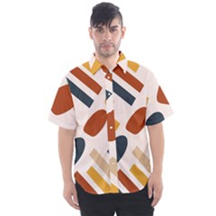Boho Bohemian Style Design Minimalist Aesthetic Pattern Art Shapes Lines Men s Short Sleeve Shirt