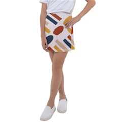 Boho Bohemian Style Design Minimalist Aesthetic Pattern Art Shapes Lines Kids  Tennis Skirt