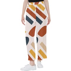 Boho Bohemian Style Design Minimalist Aesthetic Pattern Art Shapes Lines Women s Pants 