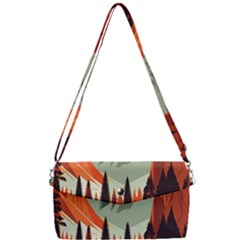 Mountain Travel Canyon Nature Tree Wood Removable Strap Clutch Bag