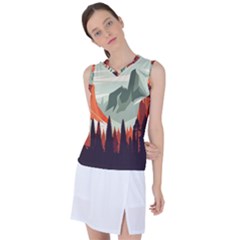 Mountain Travel Canyon Nature Tree Wood Women s Sleeveless Sports Top by Maspions