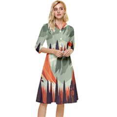 Mountain Travel Canyon Nature Tree Wood Classy Knee Length Dress