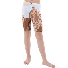 Bohemian Digital Minimalist Boho Style Geometric Abstract Art Kids  Mid Length Swim Shorts