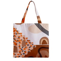 Bohemian Digital Minimalist Boho Style Geometric Abstract Art Zipper Grocery Tote Bag