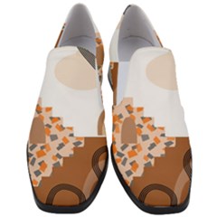 Bohemian Digital Minimalist Boho Style Geometric Abstract Art Women Slip On Heel Loafers