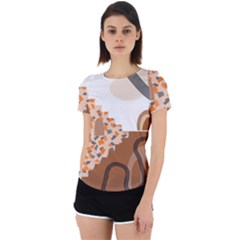 Bohemian Digital Minimalist Boho Style Geometric Abstract Art Back Cut Out Sport T-shirt