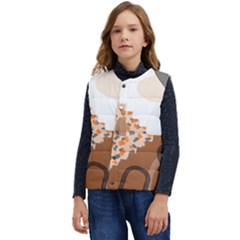 Bohemian Digital Minimalist Boho Style Geometric Abstract Art Kid s Button Up Puffer Vest	