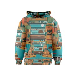 City Painting Town Urban Artwork Kids  Pullover Hoodie by Maspions