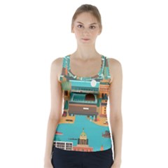 City Painting Town Urban Artwork Racer Back Sports Top