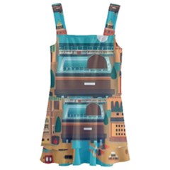 City Painting Town Urban Artwork Kids  Layered Skirt Swimsuit