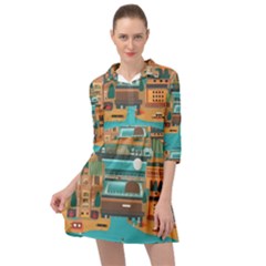 City Painting Town Urban Artwork Mini Skater Shirt Dress