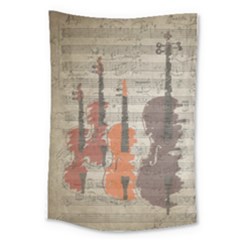 Music Notes Score Song Melody Classic Classical Vintage Violin Viola Cello Bass Large Tapestry