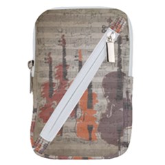 Music Notes Score Song Melody Classic Classical Vintage Violin Viola Cello Bass Belt Pouch Bag (large) by Maspions