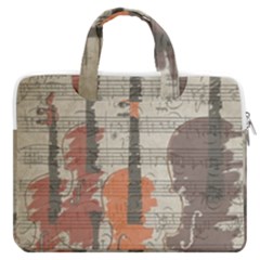 Music Notes Score Song Melody Classic Classical Vintage Violin Viola Cello Bass Macbook Pro 13  Double Pocket Laptop Bag by Maspions