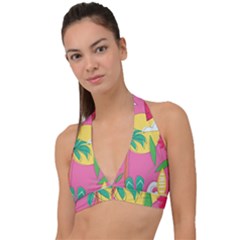 Ocean Watermelon Vibes Summer Surfing Sea Fruits Organic Fresh Beach Nature Halter Plunge Bikini Top