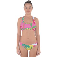 Ocean Watermelon Vibes Summer Surfing Sea Fruits Organic Fresh Beach Nature Cross Back Hipster Bikini Set