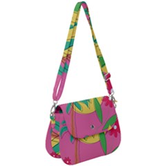 Ocean Watermelon Vibes Summer Surfing Sea Fruits Organic Fresh Beach Nature Saddle Handbag