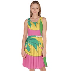 Ocean Watermelon Vibes Summer Surfing Sea Fruits Organic Fresh Beach Nature Knee Length Skater Dress With Pockets