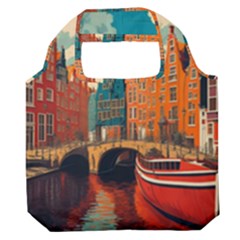 London England Bridge Europe Buildings Architecture Vintage Retro Town City Premium Foldable Grocery Recycle Bag by Maspions