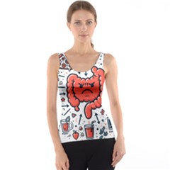 Health Gut Health Intestines Colon Body Liver Human Lung Junk Food Pizza Women s Basic Tank Top by Maspions