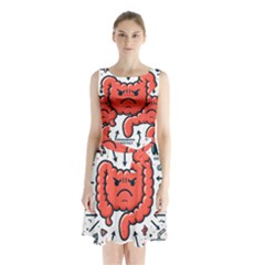 Health Gut Health Intestines Colon Body Liver Human Lung Junk Food Pizza Sleeveless Waist Tie Chiffon Dress